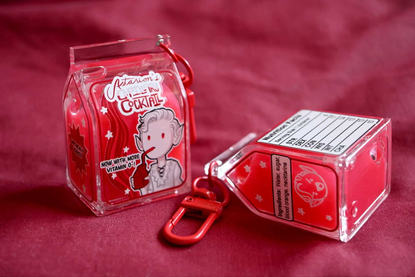 Astarion Juice Carton Liquid Keychain