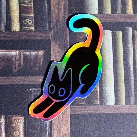 Stretchy Cat Holographic Sticker
