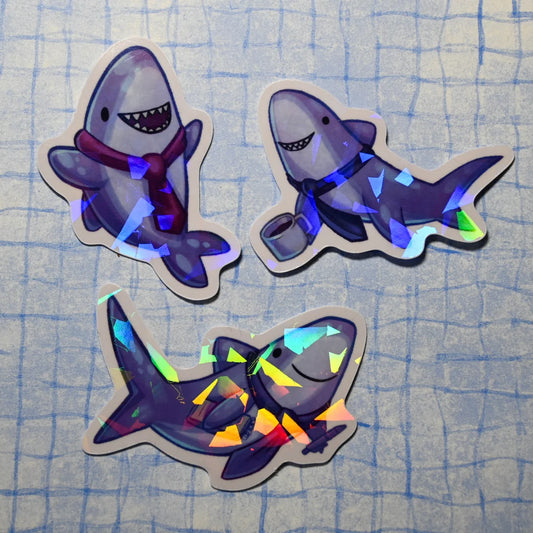 Business Shark Holographic Stickers
